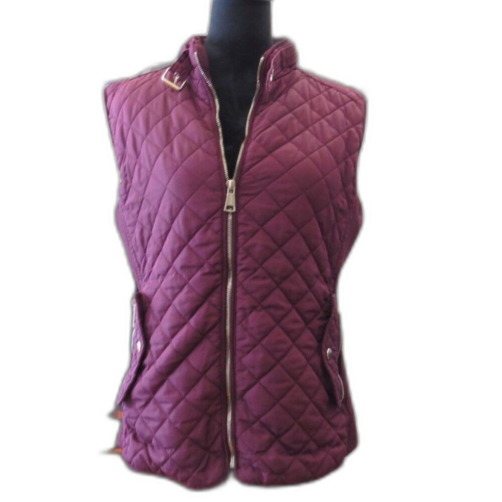 Marezzi Couture Women's Quilted Vest Burgundy 1X EUC